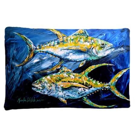 Carolines Treasures MW1125PILLOWCASE 20.5 W X 30 In. Fish - Tuna Tuna Blue Moisture Wicking Fabric Standard Pillowcase